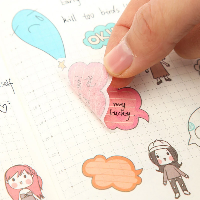 6pcs/pack Kawaii Creative DIY Dariy Decoration Scrapbooking Stickers Transparent Adhesive Planner Stickers 13 selection