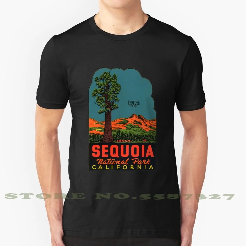 Винтажная дорожная наклейка в национальном парке Sequoia модная футболка с модным