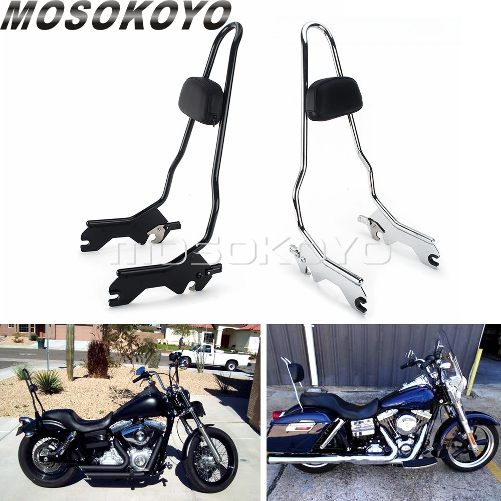 Detachable Sissy Bar Rear Passenger Backrest Pad For Harley Softail