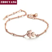 Очаровательный браслет с сердечком и клевером цвета розового золота, вечерние ювелирные изделия, свадебный подарок для женщин, высокое качество, H142