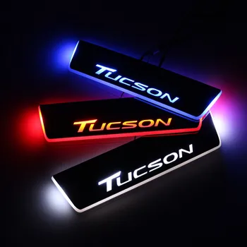 

For Hyundai Tucson 2015 2016 2017 2018 2019 2020 Moving LED Welcome Pedal Car Scuff Plate Pedal Door Sill Pathway Light