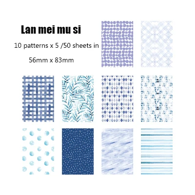 50/60 Sheets Retro Floral Material Paper Decorative Material Paper Journal Scrapbook Planner Kawaii Stationery School Supplies 14 lanmeimusi