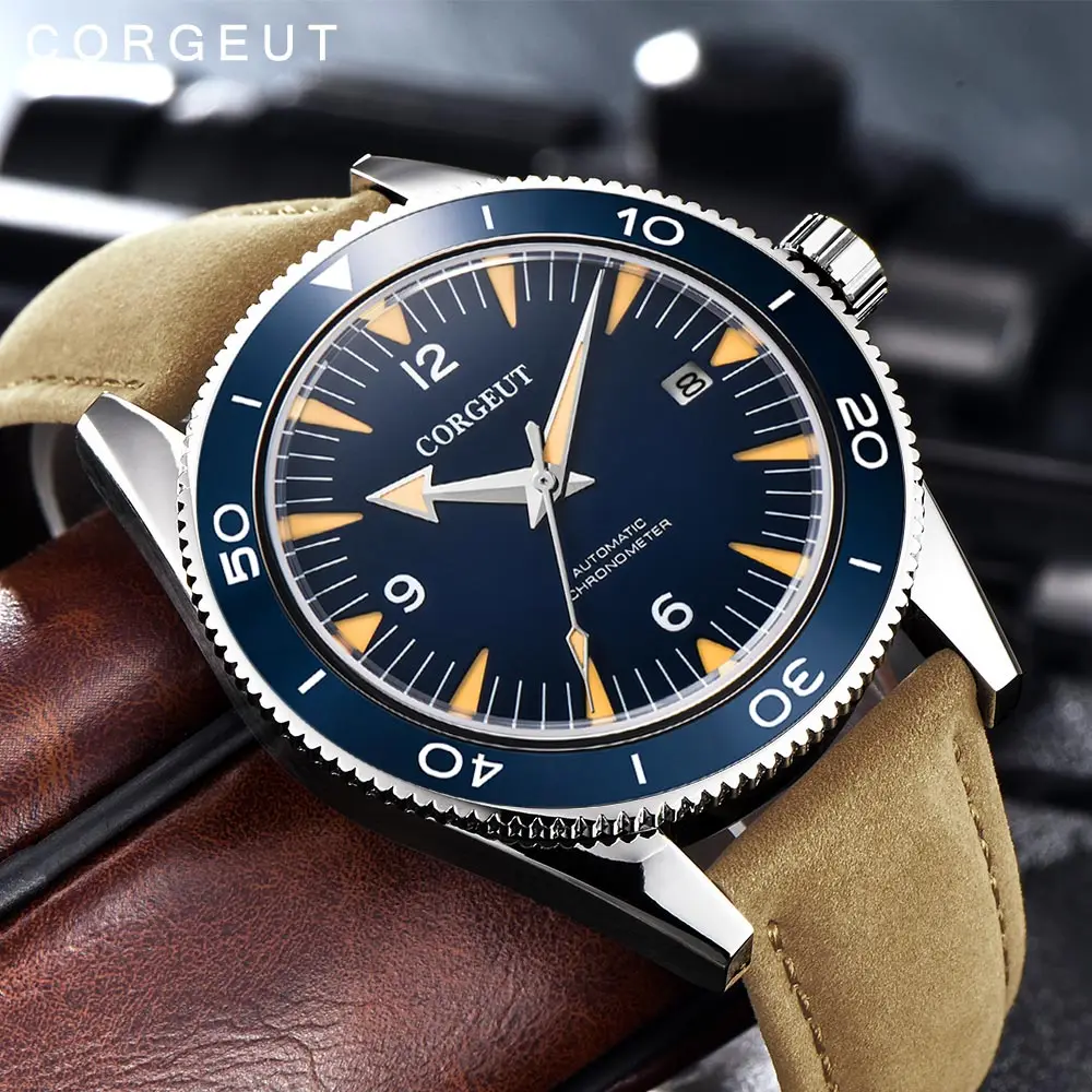 

Corgeut Luxury Brand Seepferdchen Military Mechanical Watch Men Automatic Sport Design Clock Leather Mechanical Wrist Watches
