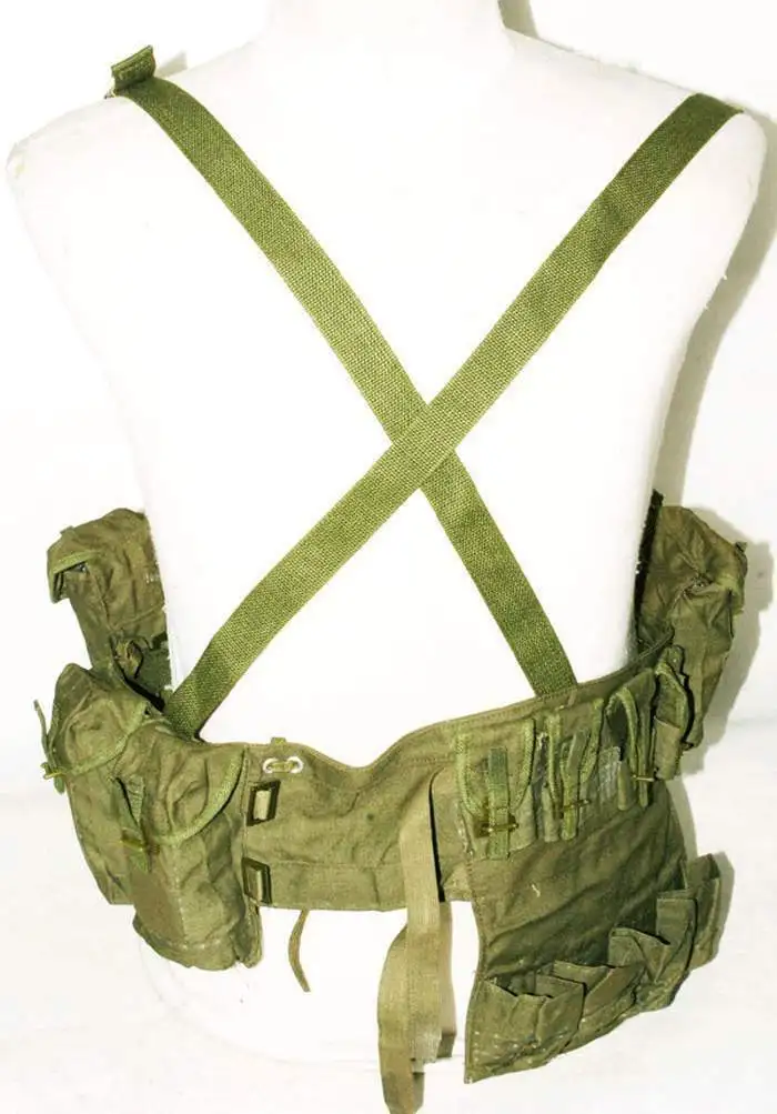 SURPLUS ORIGINAL VIETNAM WAR CHINESE TYPE 63 POUCH CHEST-RIG BANDOLIER MAG AMMO POUCH- World military Store