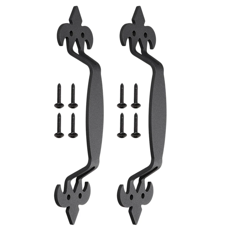 2 Pcs 11 Inch Sliding Barn Door Handle Vintage Heavy Duty Pull Set for Gate Kitchen Furniture Cabinet Closet Drawer Screws Inclu