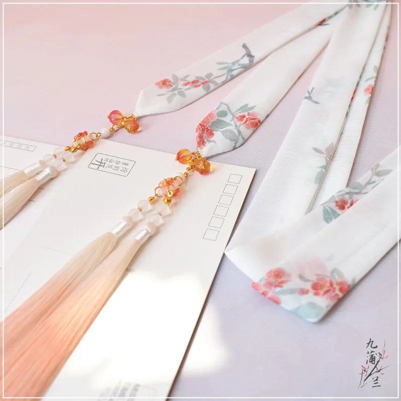 Guofeng девушка Hanfu аксессуары для волос древний ветер лента для волос кисточкой свежие стримеры