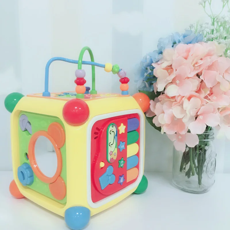 

GOODWAY Hexahedral Early Childhood Educational Baby Toy 0-1-Year-Old Infant Game Table Multifunctional Toy Table Acumen Estates