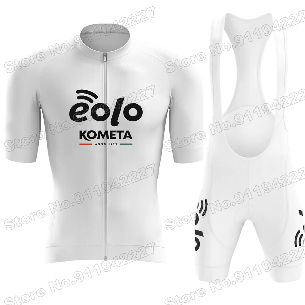 EOLO Conjunto de ropa de ciclismo para hombre y mujer, conjunto de camisetas y pantalones cortos con pechera para bicicleta de carretera, Maillot y Culotte, color blanco, 2022|Conjuntos de ciclismo| -