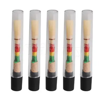 

Yibuy 5pcs Oboe Reeds w/ Plastic Tube Medium Wind Instrument Part