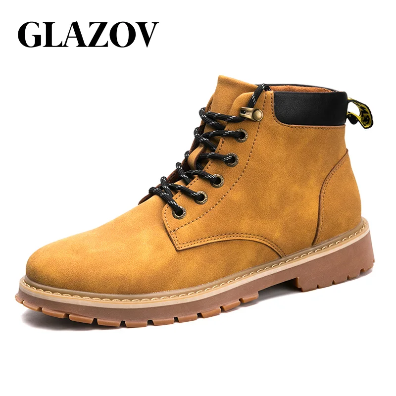 

2019 Men's Boots Martens Leather Winter Warm Shoes Cool Motorcycle Men Ankle Boots Autumn Men Oxfords Snow Shoes Men Work Boots