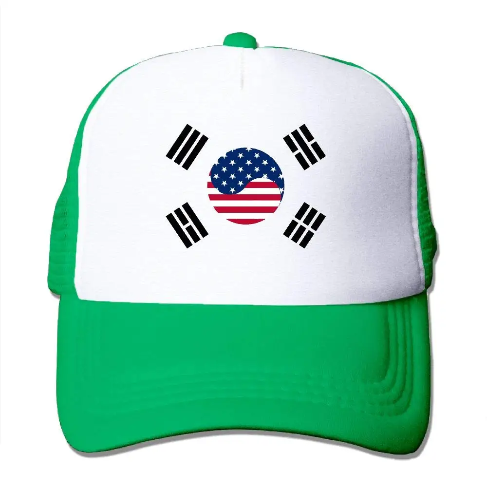 Корейский американский флаг унисекс Сетка Регулируемая простая бейсбольная кепка Дальнобойщик Шляпа