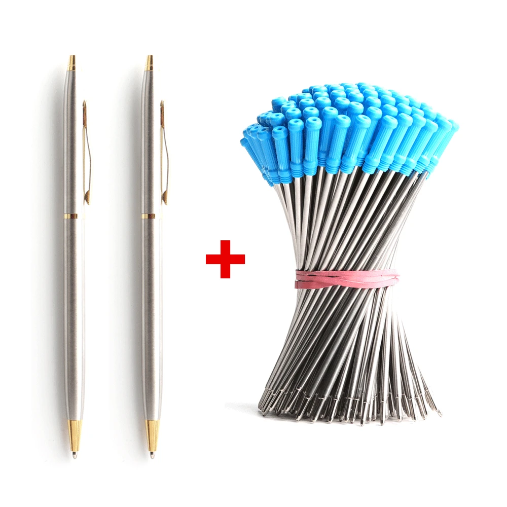 2+20 Pcs/Set Metal Ballpoint Pen With Refills For School Office ...