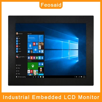 

Feosaid 12 inch Embedded Industrial Computer Monitor 12.1" Tablet Display Monitor with VGA HDMI DVI TV USB 1024x768