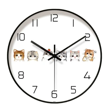 

1pc Wall Clock Modern Design Fashion Wall Clock Simple Art Clock Cat Printing Clock Wall Hanging Clock For Hotel Home Office