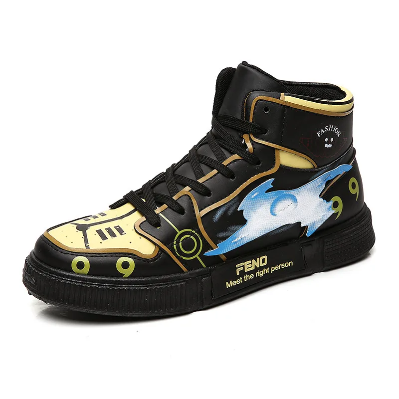 Luxury Sneaker Vulcanized-Shoes Tennis High-Top Black Anime Mens New Comfortable