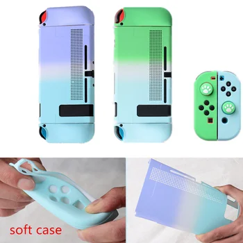 

Animal Crossing Colorful Back Cover Shell PC Silicone Skin Dynamic Solid Color Gradient Split Protective Case for Nintend Switch