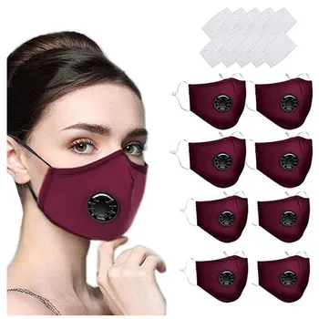 

8PCS Mouth Cover With 16 Valving Filters Gasket Washable and Reusable PM2.5 Suitable For Women And Men Face sheild Mascarar