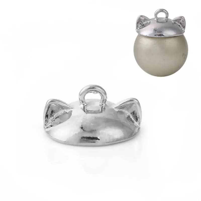 DoreenBeads шапочки из цинкового сплава для бусин серебряного цвета (подходит