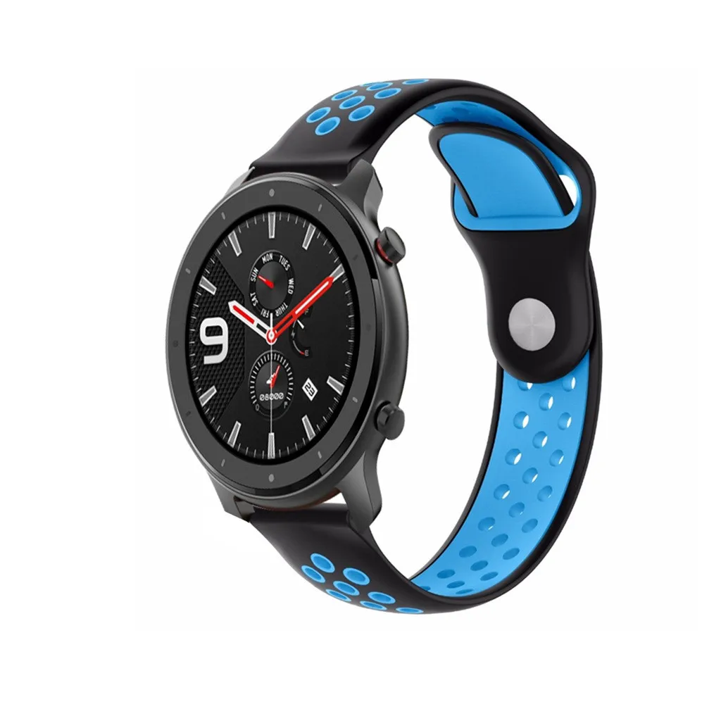Силиконовый ремешок для Huami AMAZFIT GTR 47 мм, ремешок для умных часов, легкий ремешок для мужчин, Т-образный ремешок, спортивный браслет для женщин и мужчин, 19Aug