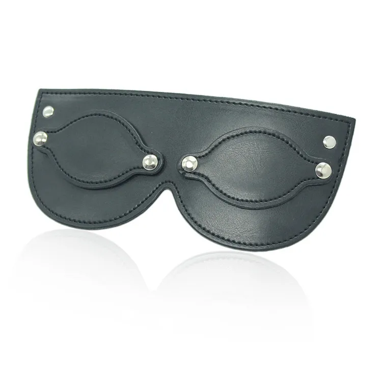 Wholesale Black And White with Pattern Covered Edge Bound Leather Eye Patch Hot Selling Elastic Covered Edge Blindfolded Props S