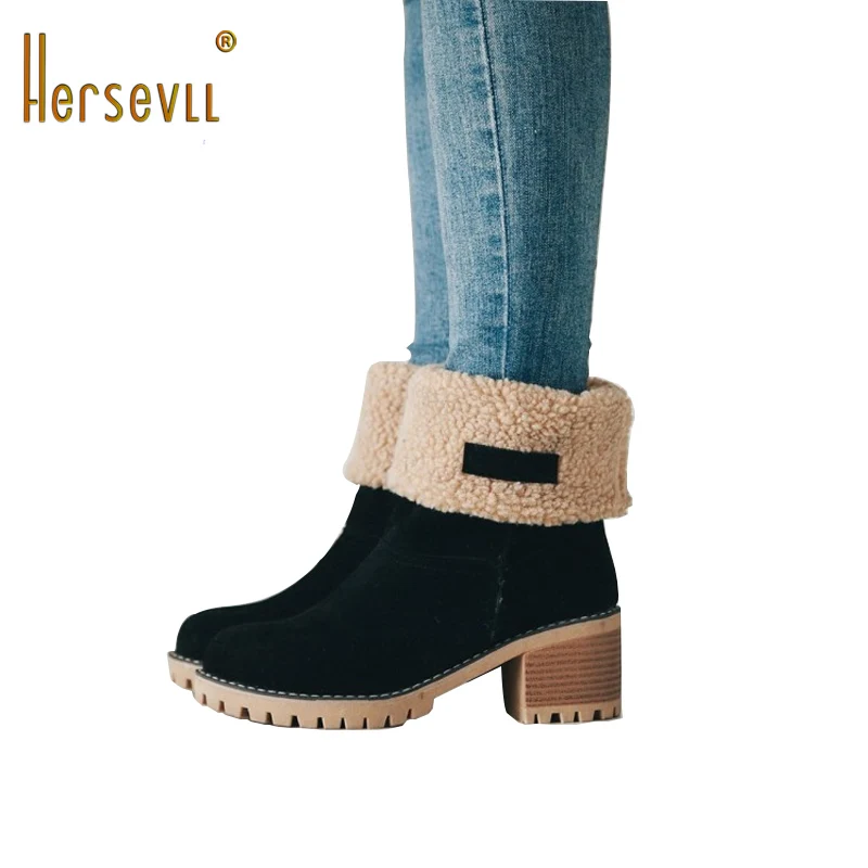 Najtaniej Buty damskie damskie zimowe buty z zaokrąglonym czubkiem stado ciepłe Martin Slip On buty śnieżne Outdoor PU skóra krótki rozmiar butów 35 43