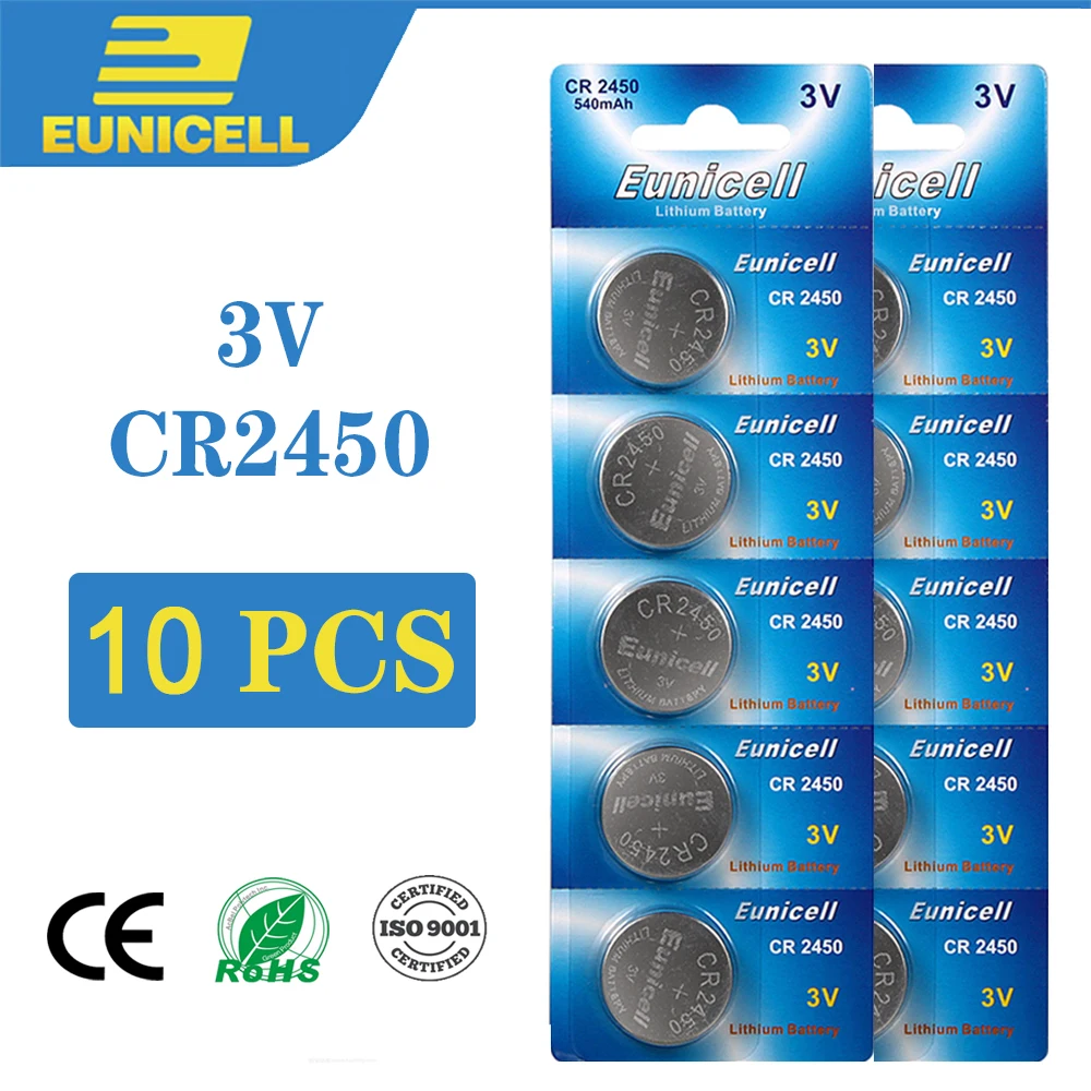 10 шт. 270 мач CR2450 кнопочный аккумулятор CR 2450 KCR2450 5029LC LM2450 3 в сотовые монетные
