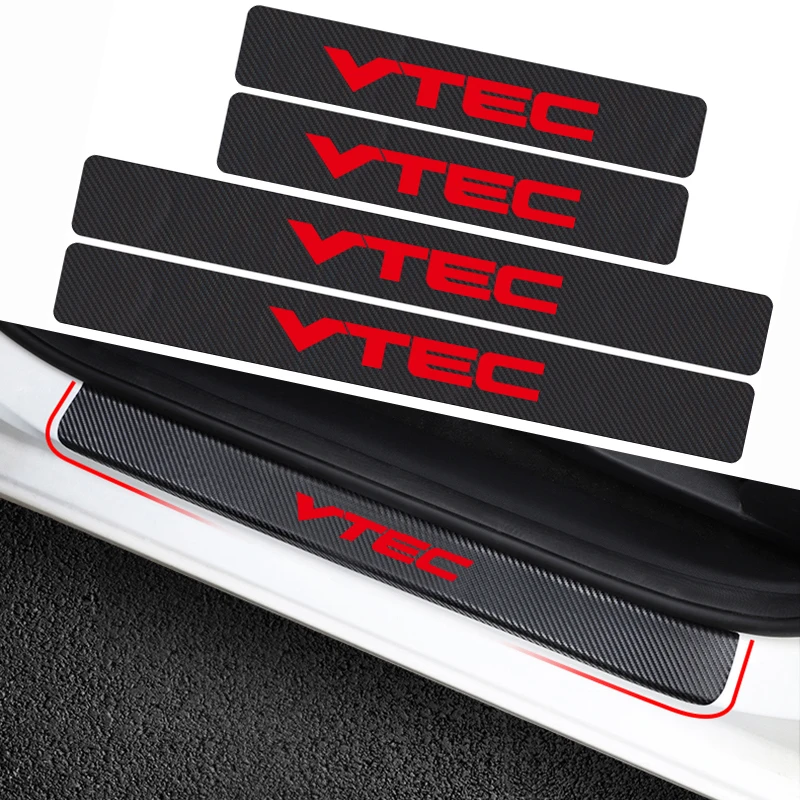 4 шт. водостойкое углеродное волокно эмблема VTEC автомобильные пороги наклейка украшение для honda Civic Accord Odyssey Spirior CRV SUV