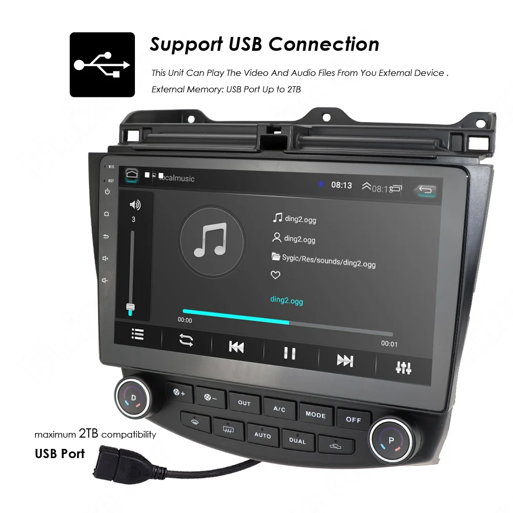 10,1 дюймов 2G ram Android 9,1 Авто Радио 2 Din gps Wifi для Honda Accord 2003 2004 2005 2006 2007 Авторадио USB автомобильный мультимедийный