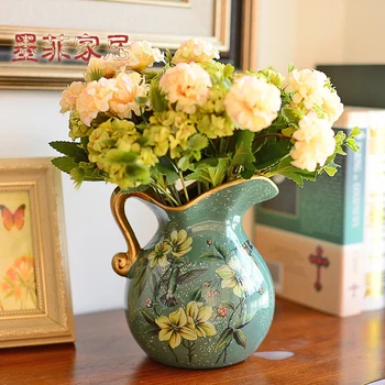 

Murphy Ceramic Jarrones Decorativos Moderno Floret Bottle Artical Sitting Room Adornment Simulation Flower Art Suit Dry Flowers