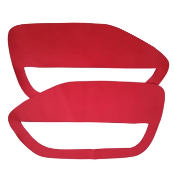 

1Pair Front Door Panel Insert Cards Cover Leather Plate Parts Red Fit for Ford for Mustang 2005 -2009