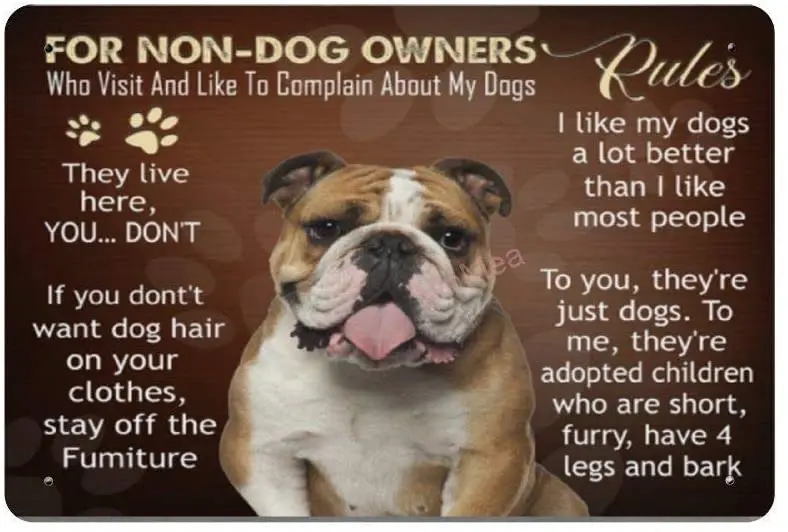

Bit SIGNSHM for Non Dog Owners Retro Metal Tin Sign Plaque Poster Wall Decor Art Shabby Chic Gift Suitable 12x8 Inch
