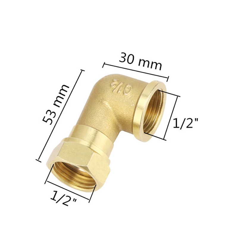 1I2 inch Латунный локоть G1/2 Соединительная муфта 1/" мужской/женский соединитель фитинги для водопроводных труб медные соединительные адаптеры - Цвет: 1I2 inch
