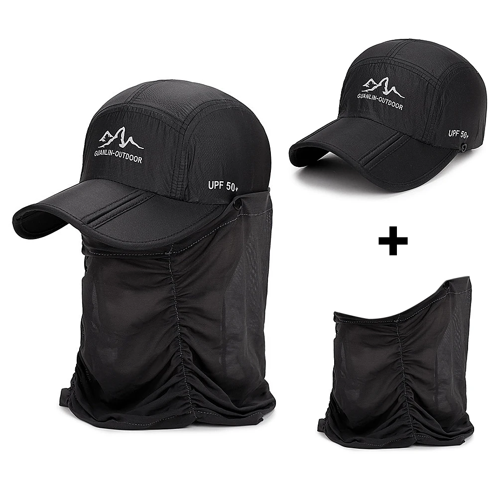

Outdoor UV Protection Folding Sun Hat Travel Fishing Hiking Sun Cap with Face Neck Flap Cover 360 degree Solar UV Protection Cap