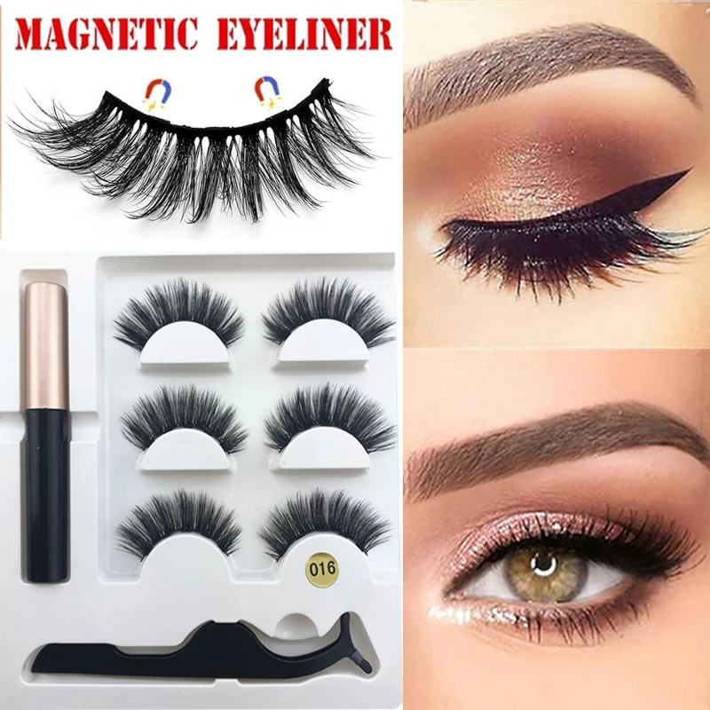 

1 Set Magnetic Liquid Eyeliner & Magnet False Eyelashes & Tweezers Waterproof 5 Magnets Eyelash Extension Fake Eyelashes Makeup