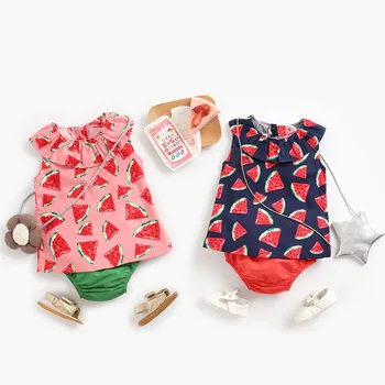 

Newborn Baby Girl Clothes Set Sleeveless T-shirt Tops + PP Shorts 2020 Summer Outfit Infant Clothing New born Suit