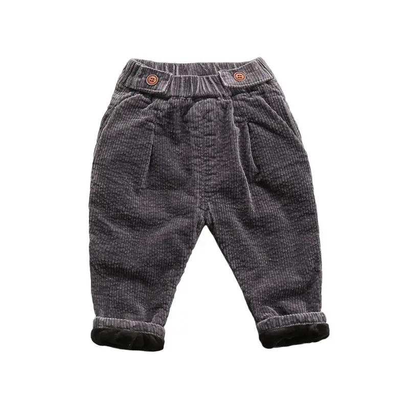 grey fleece Штаны для девочек; детская одежда; сезон осень-зима; детские брюки; вельветовые брюки для девочек; брюки для маленьких мальчиков; теплый плотный флис; Цвет Серый - Цвет: grey fleece