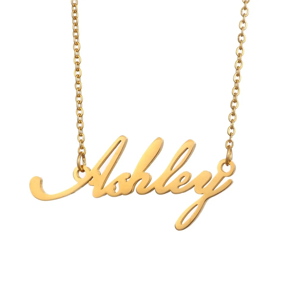 Прямая, персонализированное ожерелье на заказ, золотой цвет, нержавеющая сталь, имя Emily, ожерелье для подарка, кулон-табличка с именем, ожерелье s