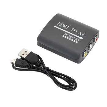 

High Quality HDMI To AV 3RCA Converter Mini HDMI To AV Converters 1080P HDTV HDMI To AV CVBS Audio Video Adapter Converter Box