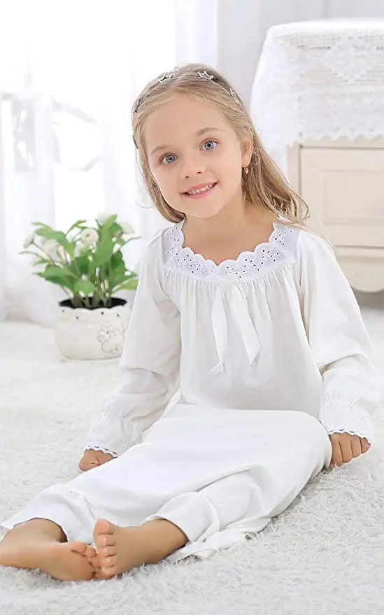 Baby Girl Clothes Princess Nightgown Long Sleeve Sleep Shirts Nightshirts Pajamas Christmas Dress Sleepwear kids for 3-12 Years (6)