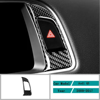 

Carbon Fiber Car Accessories Interior Center Control Warning Light Button Black Cover Trim Stickers For Audi Q5 SQ5 8R 2009-2017