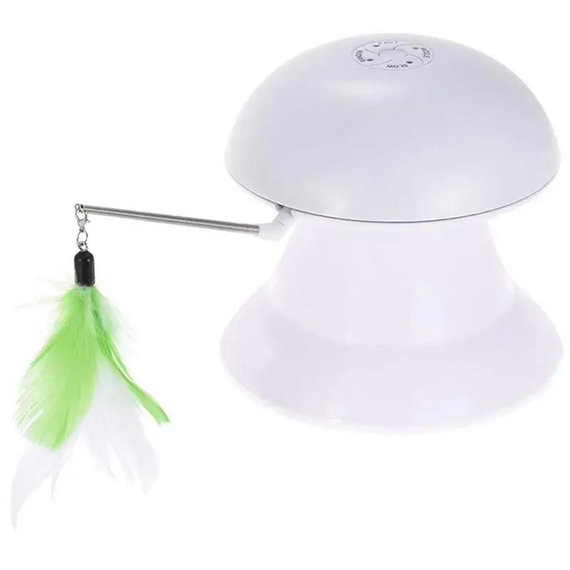 

Cat Laser Toy, 2 in 1 Automatic Non-Handheld Cat Chaser Toy and Interactive Feather Toy, Auto Rotating Light Cat Chaser Toy for