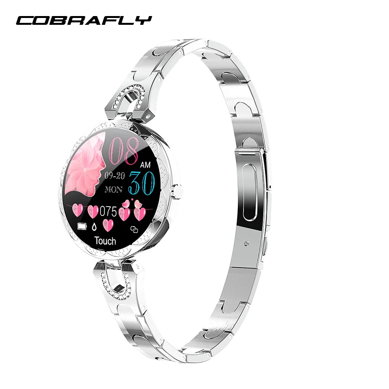 Comprar pulsera inteligente mujer COBRAFLY AK15 para mujer, pulsera resistente al agua y a la presión sanguínea, pulsera de seguimiento de fitness, pulsera de salud inteligente