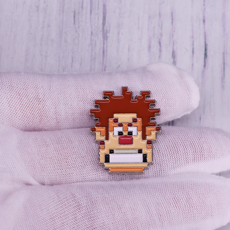 

Hero in the game world cartoon pin