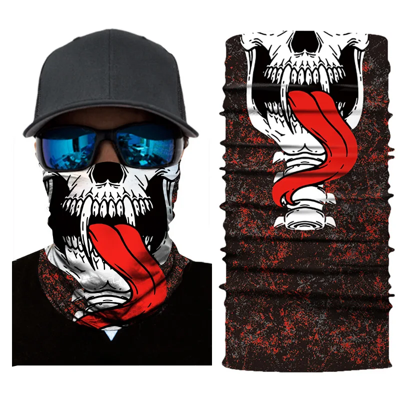 Men Digital print seamless Magic headband Towel Clown bandana Skull riding gear quick-dry sun bib male scarf mens infinity scarf