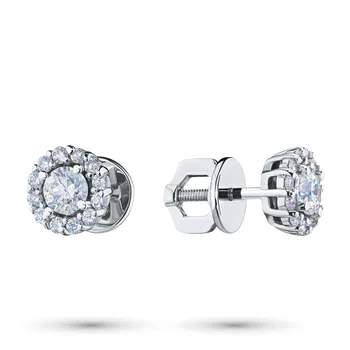

Pusety of white gold with diamond and chrome-diopside e0936ps01162500