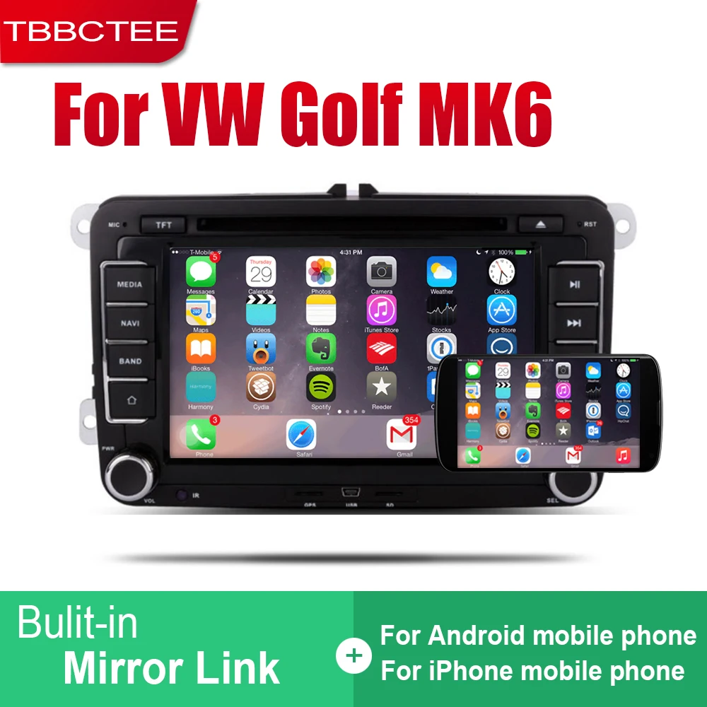 TBBCTEE Android автомобильный радиоприемник стерео gps навигация для Volkswagen VW Golf MK6 2008~ Bluetooth wifi 2din автомобильный радиоприемник стерео