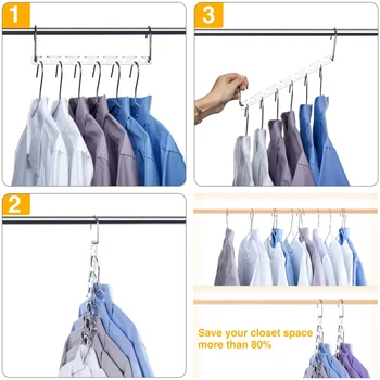 

House Day 4/6/8/12pcs Magic Hangers Space Saving Wardrobe Hanging Chain Metal Cloth Closet Hanger Shirts Tidy Clothes Hanger