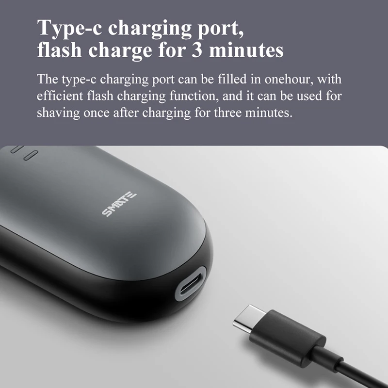 Оригинальные Портативные электробритвы Xiaomi SMATE Fast Charing 7000об/мин, мощная Водонепроницаемая Мужская бритва IBS, режущая головка