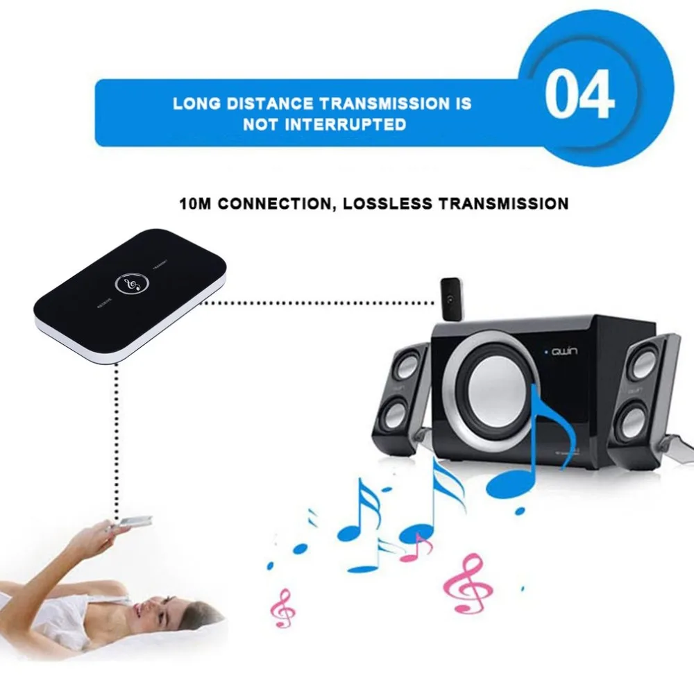 V-B6 Bluetooth беспроводной 2 в 1 приемник и передатчик адаптер аудио входной интерфейс Шумоподавление для мобильного телефона