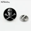 2017 New Trendy Skull and Bones Brooch Pins Steampunk Round Glass Photo Skull Jewelry Stainless Steel Lapel Pins ► Photo 2/6
